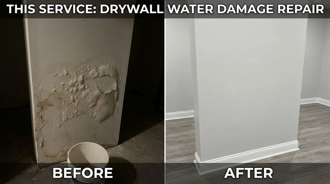 Drywall water damage repair before and after Aurora CO