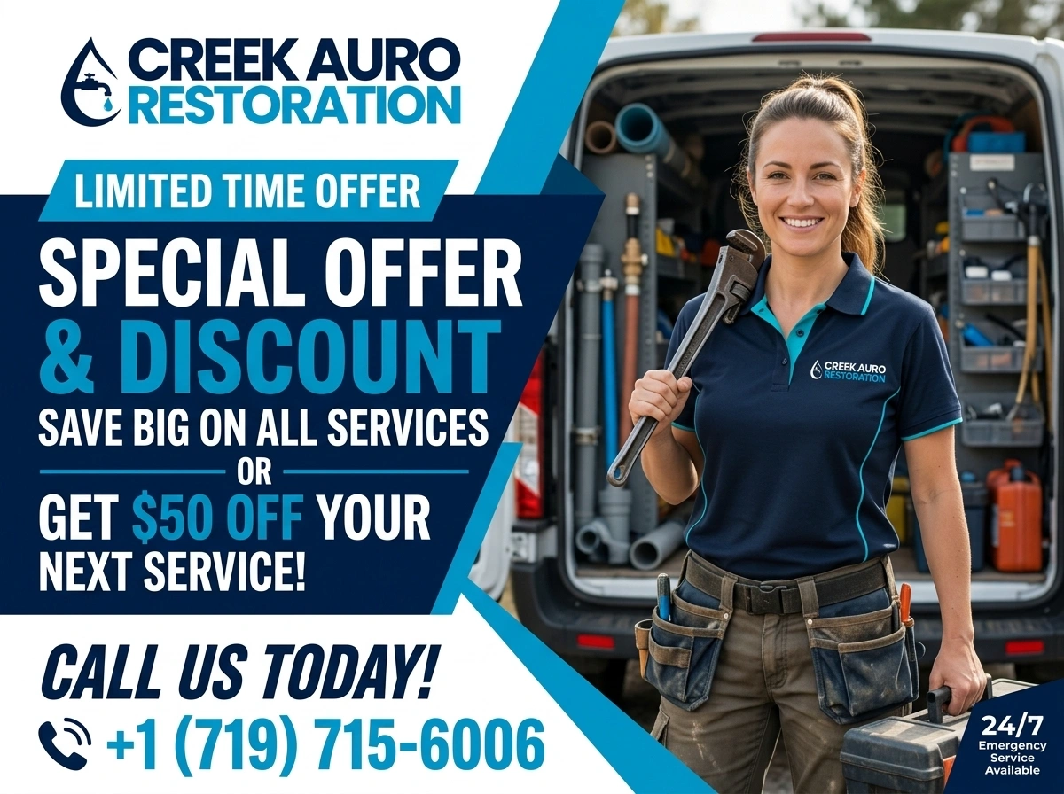 Water damage restoration discount offer Creek Auro Restoration Aurora CO